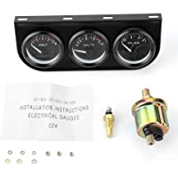 Duokon 3 EN 1 12v Kit de triple calibre Voltímetro de agua Temperatura del aceite Medidor de presión Tacómetro